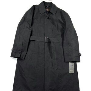Jos A Bank Mens Year Round Raincoat 38 R Overcoat Trench‎ Black Removable Liner